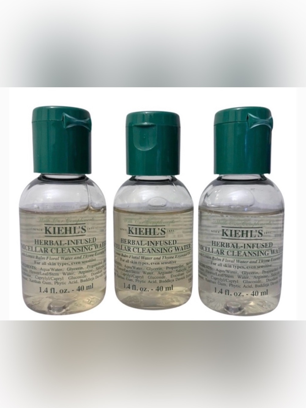 Kiehl's Herbal-Infused Micellar Cleansing Water Bottles - Green Caps